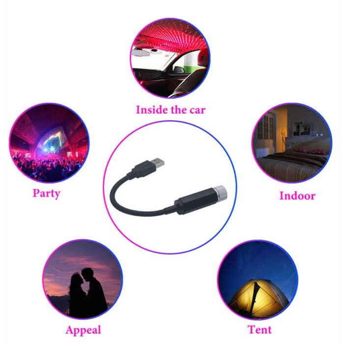 Car Roof Projection Light Usb Portable Star Night Light ( P )